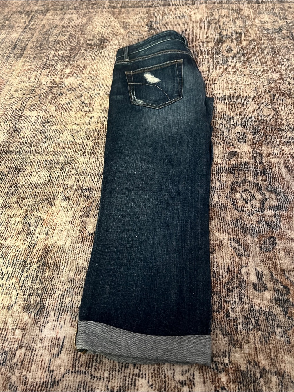 Joe's Jeans Dark Blue Boyfriend Jeans with Cuffed Hem